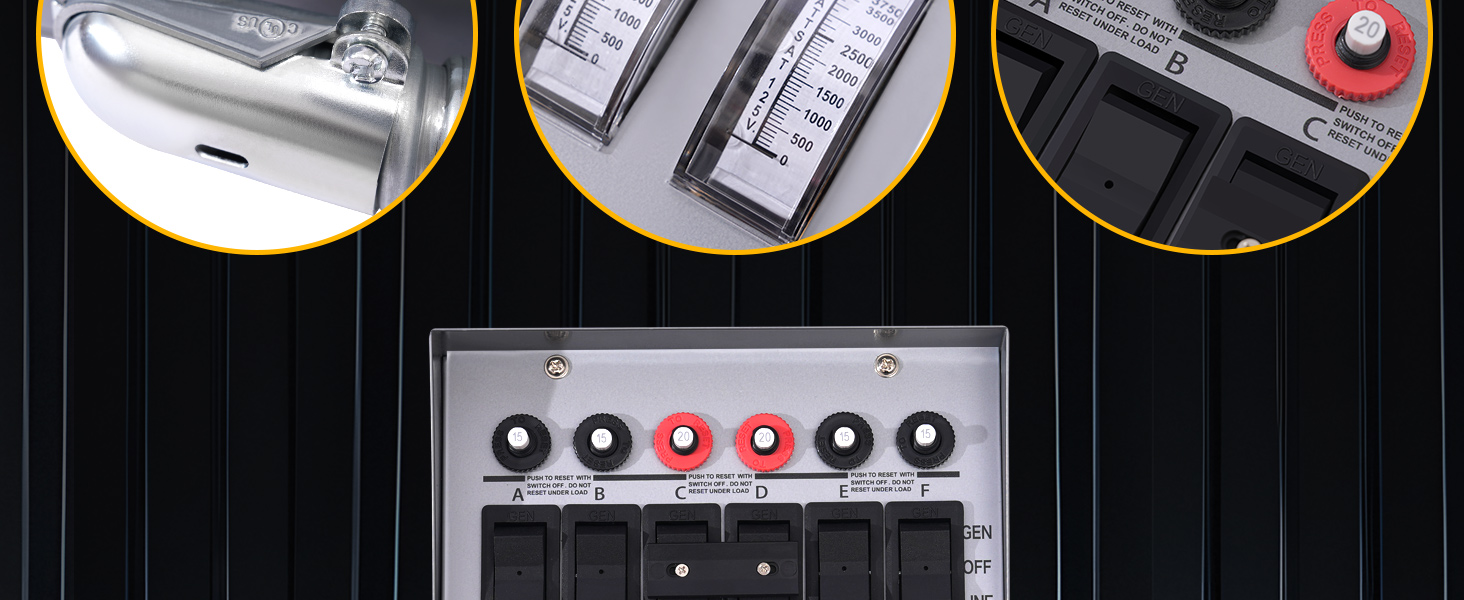 30 Amp Generator Transfer Switch Kit, 6-Circuit, 7500 Watts,