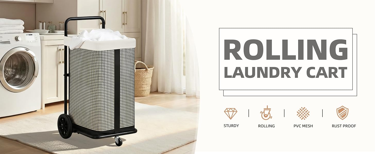 laundry cart with wheels
