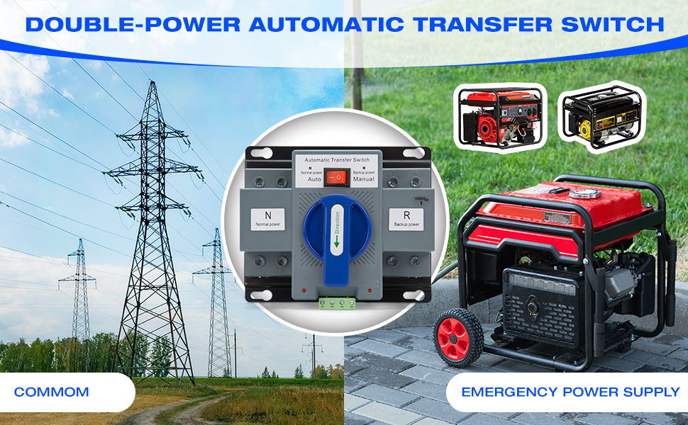 dual power generator changeover switch 110v 2p
