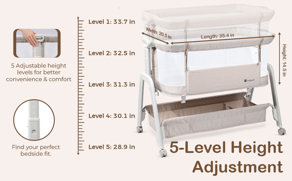 Easy Bedside Access and Built-in Storage Organizer