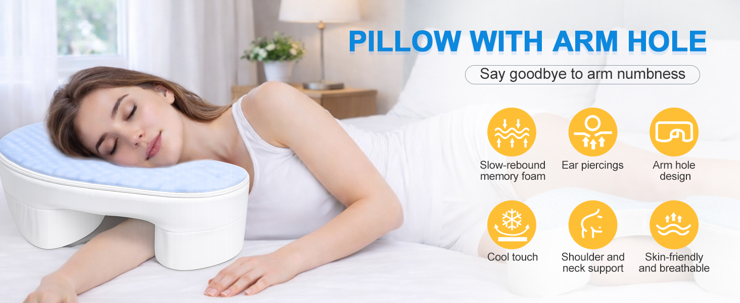 side sleeping pillow side sleep pillow best pillow for side sleepers pillow with arm hole
