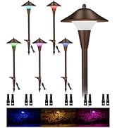 ZestPatio Color Changing Pathway Lights Low Voltage, 5W 12V Wired Low Voltage RGB Color Changing ...