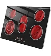 JollyOne Electric Cooktop 30 Inch 8600W, 5 Burner Bulit-in Electric Stove Top Burner Ceramic Cook...