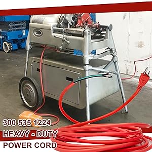 46740 Heavy Duty Power Cord 14 Gauge Wire for RIDGID 300 535 1224 Pipe Threading Machine-14FT Red