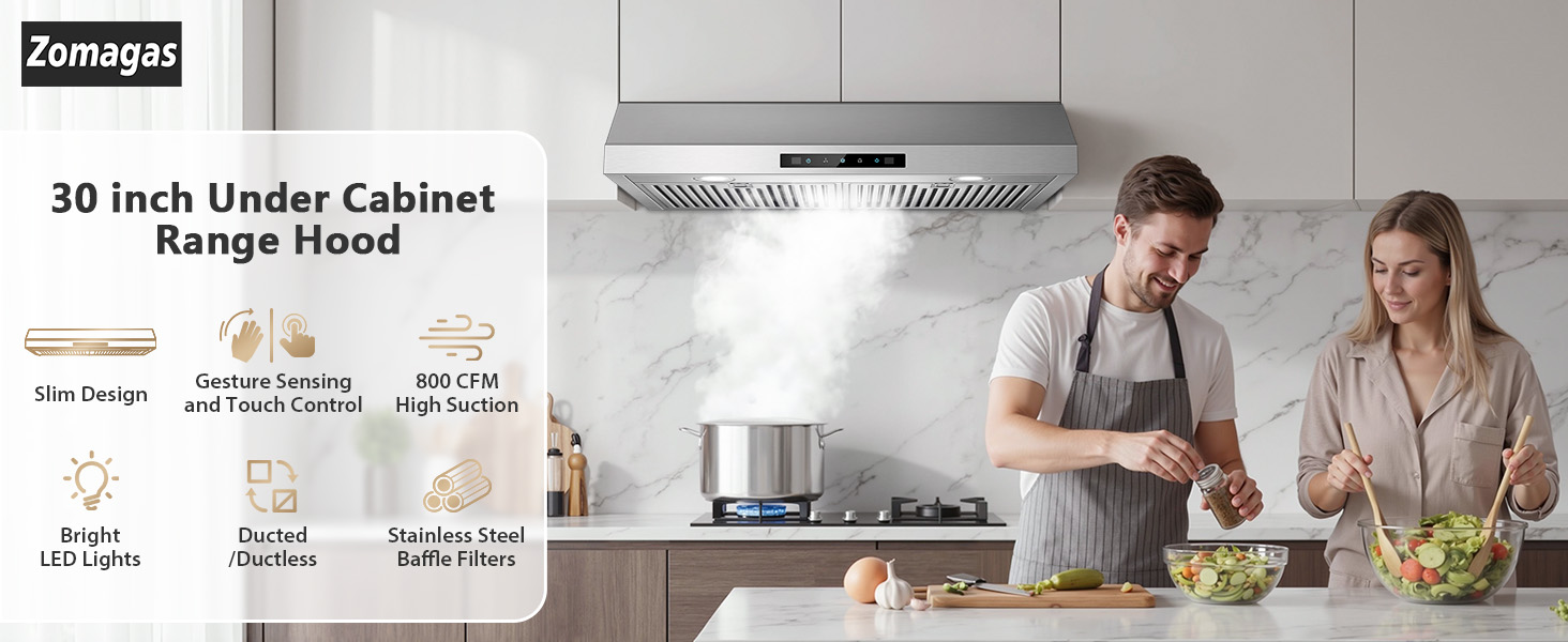 Zomagas 30 inch Under Cabinet Range Hood