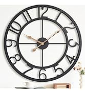 Pytha Sight 24 Inch Large Oversized Farmhouse Modern Decorative Wall Clock for Living Room,Silent...