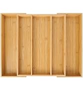Utoplike in-Drawer Knife Block Bamboo Kitchen Knife Drawer Organizer,Large Handle Steak Knife Hol...