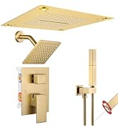 VANFOXLE Shower Faucet Set Brushed Gold Shower System,Four Modes Shower Faucet with 2 in 1 Handhe...