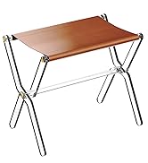 Sumerflos Acrylic Luggage Rack for Guest Room - Foldable Suitcase Stand with Leather Straps for B...