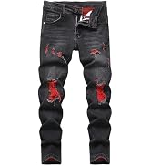 Anbreuinron Boy's Skinny Fit Ripped Destroyed Distressed Fashion Denim Jeans Pants