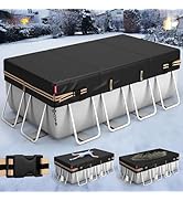 QH.HOME 10x16 Ft Oval Pool Cover for Bestway/Intex/Coleman Frame Oval Pool, [Excellent Windproof ...