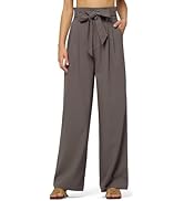 Willit Women's Linen Capri Pants Wide Leg Dress Casual Summer Pleated Capri High Waisted with Poc...