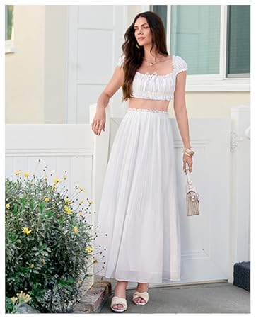 PRETTYGARDEN Boho Maxi Skirts for Women Trendy Summer 2026 Spring Long Flowy A Line Tiered Skirt ...