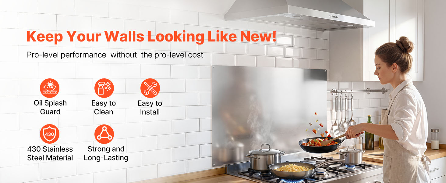 stainless steel backsplash
