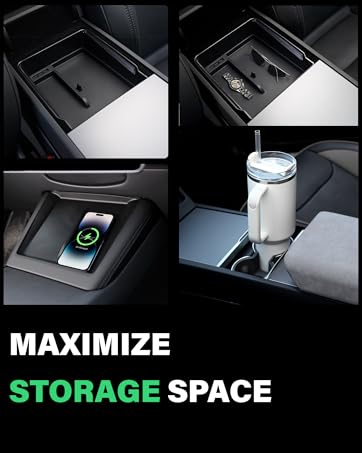 6PCS Center Console Organizer Tray for Tesla Model Y 2020-2024 & Model 3 2021-2023 Accessories, A...