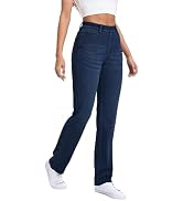 TONIRY Women's Straight Leg Jeans Stretch Sweatpant Jeans Pull on High Waisted Comfort Soft Denim...