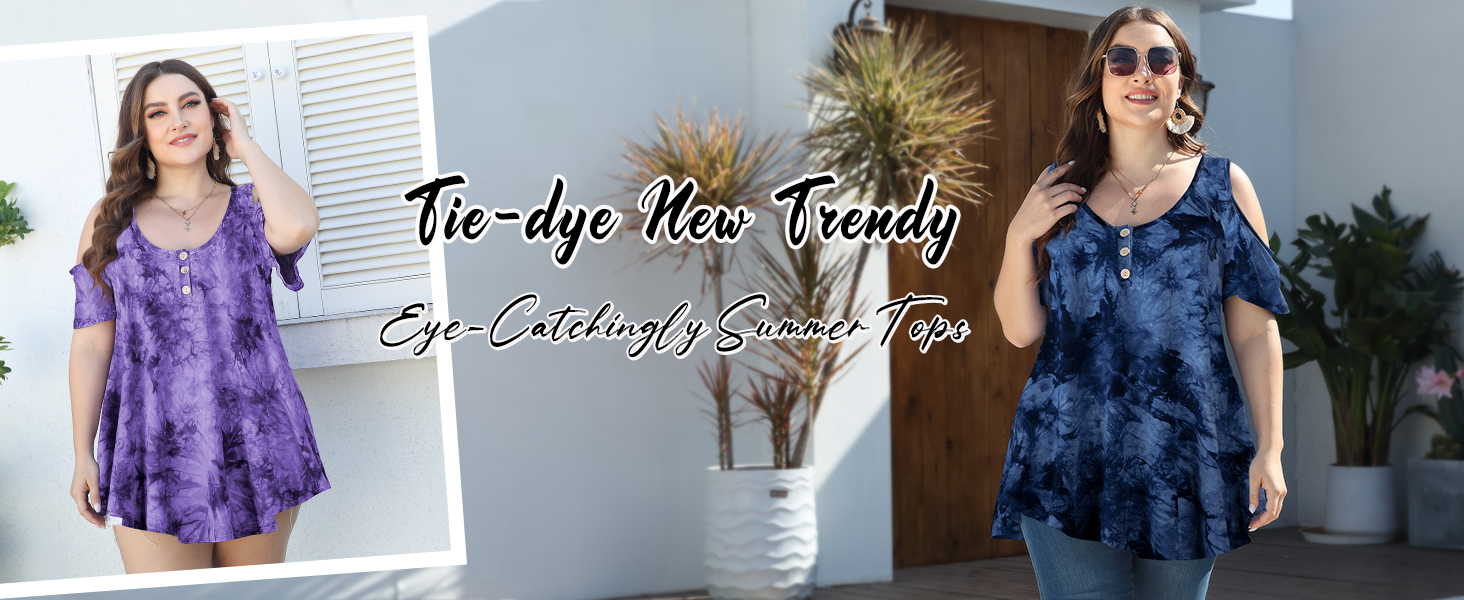 tie dye summer shirts for women