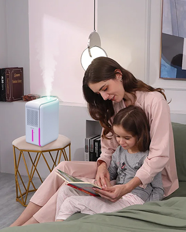 Hoomace Small Dehumidifiers for Bedroom w/Air Purifying Function, 1000 ml/35 oz for 2500 Cubic Fe...