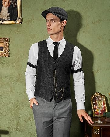 YESSA 1920s Mens Costume,Roaring 20s Costumes for Men,Great Gatsby Costume Men,1920s Mens Outfit ...