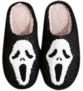 Halloween Slippers for Women Men, Halloween Pumpkin Slippers, Soft Plush Spooky Slipper, Cute Car...