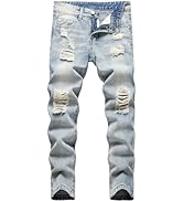 Anbreuinron Boy's Ripped Jeans Stacked Destroyed Distressed Skinny Fit Fashion Comfy Denim Jeans ...