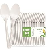 Gezond Compostable Forks 300 Count 7 Inch No Plastic Disposable Forks Heavy-duty Cutlery Set Eco-...