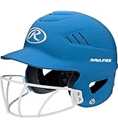 Rawlings | MACH HI-VIZ Fastpitch Softball Batting Helmet | Face Guard Attached