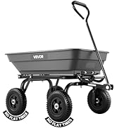 VEVOR 1200lbs 7Cu.Ft. Garden Dump Cart with 2-in-1 Convertible Handle and 13in All Terrain Wheels...