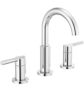 Delta Faucet Nicoli Centerset Bathroom Faucet, Brushed Nickel 2-Handle Bathroom Faucet, Delta Bat...