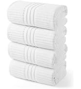 ecolook 4 Pack Large Bath Towels Set,with Hanging Loop,100% Cotton,55 x28 Inches,Lightweight,Quic...