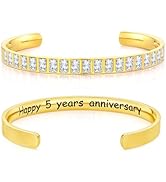 LOUISA SECRET Mothers Day Gifts Bangle Bracelets for Women, Rose Gold/18K Gold Bracelet for Mom W...