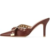 Dsevht Black Kitten Heels for Women Pointed Closed Toe Dressy Bow Heel Vintage Heeled Mules Sexy ...