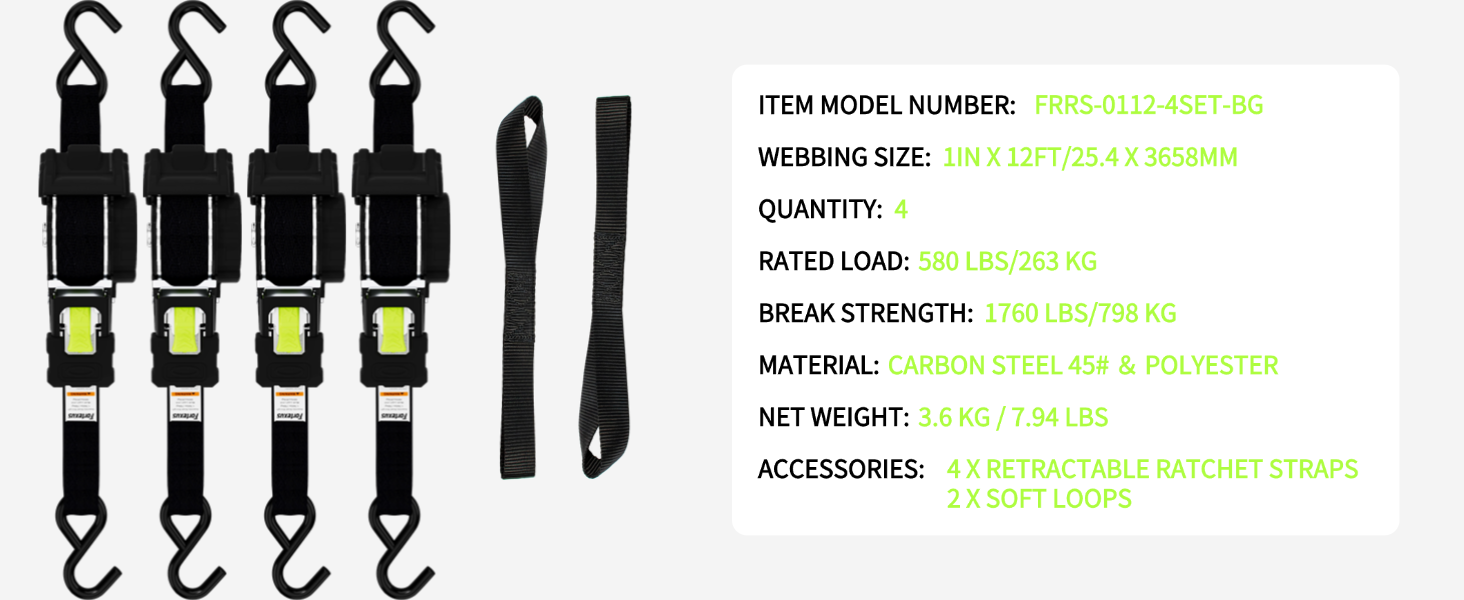 retractable ratchet straps