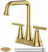 Bathroom Sink Faucet, Hurran 4 inch Brushed Nickel Bathroom Faucets for Sink 3 Hole with Pop-up D...