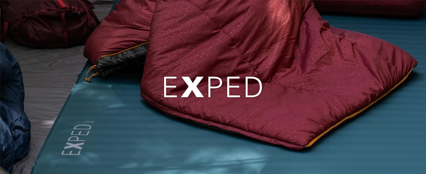 exped megamat and megasleep sleeping bag out camping