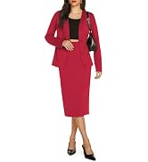 Casly Lamiit Women's 2 Piece Midi Skirt Sets Dressy Casual Outfits Long Sleeve Cardigan Matching ...
