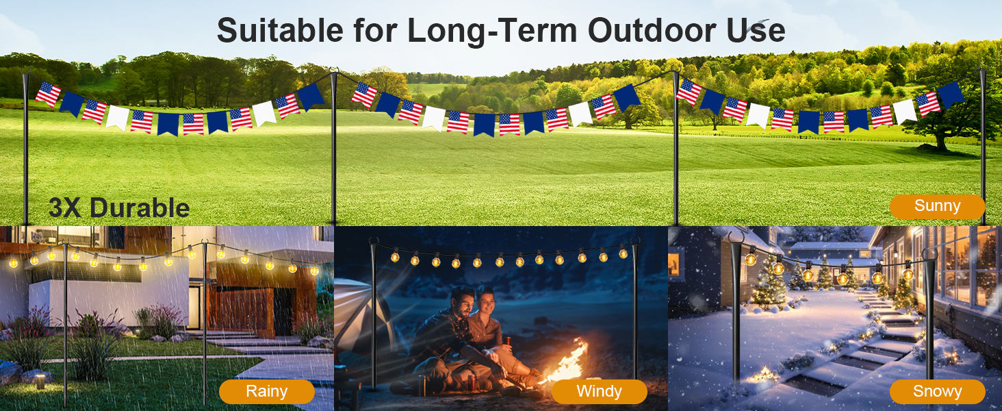 poles for outdoor string lights