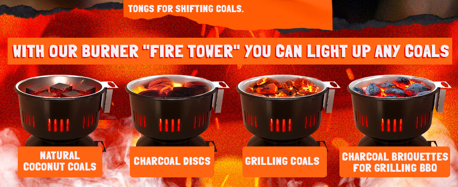 Shisha, Free Hookah Tongs, overheat Protection, Hookah Charcoal Burner for Hookah Cubes