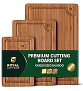 ROYAL CRAFT WOOD Wooden Cutting Boards for Kitchen Meal Prep & Serving - Bamboo Wood Serving Boar...