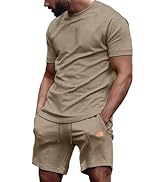 Dokotoo Men Mens Cotton Linen Shorts Casual Waist Elastic Button Golf Beach Shorts with Pockets