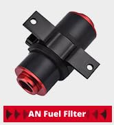 EVIL ENERGY Inline Fuel Filter 100 Micron with 6AN 8AN 10AN Adapter Universal 50MM