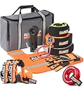 ALL-TOP Recovery Pack 7in1: Water-Resist Offroad Gear Bag with Tow Strap, Tree Saver, Extension S...