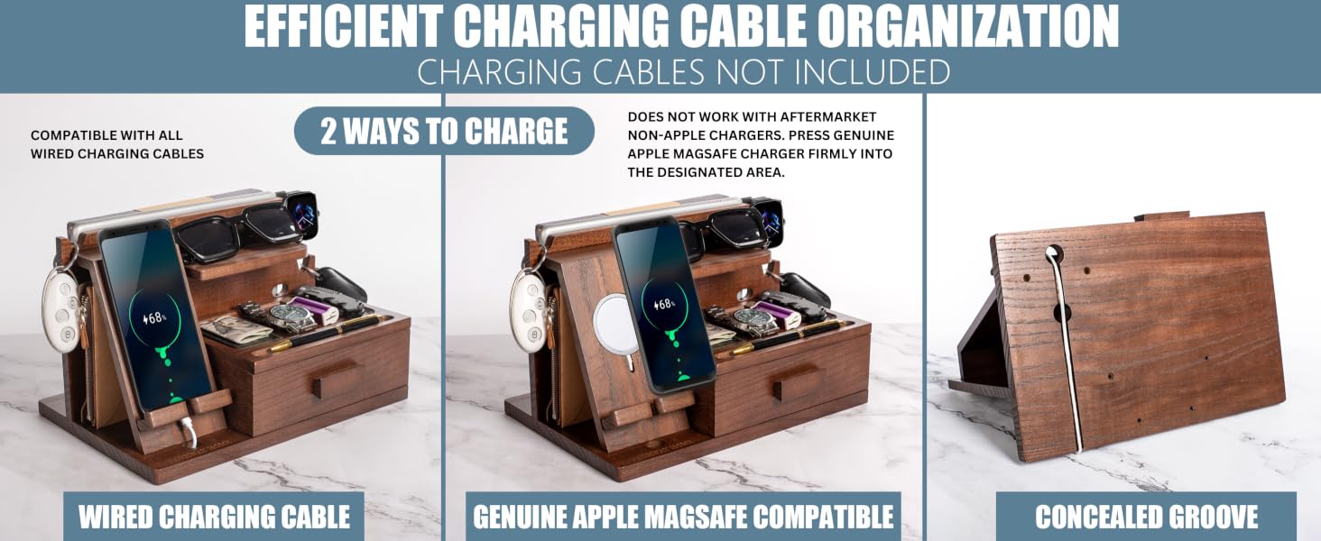 wood docking station for men and women