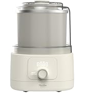 ice cream maker on countertop with strawberry ice cream