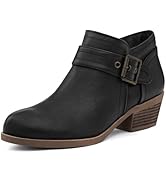 mysoft Women's Chelsea Ankle Boots Side Zipper Chunky Block Low Heel Booties Lug Sole Short Boots