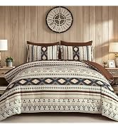 Dinjoy Floral Quilt Set Queen Size,Grey White Bedspread Coverlet Botanical 3 Pieces Fall Quilts M...