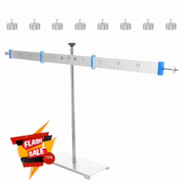Alloy Lever Balance with 50cm Aluminum Stand and 10 Hook Weights Physics Teaching Tool for Classroom Experiments and Balance Equation Demonstrations
