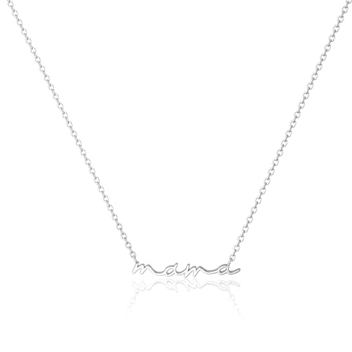 Moodear Mothers Day Gifts Mama Pendant Necklaces for Women - Dainty Small 18K Gold Plated Mom Necklace Non Tarnish Gift for Mom