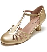 YESSA Character Shoes 2" Dance Shoes for Women T-Strap 1920s Flapper Shoes for Ballroom Latin Sal...
