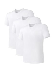 DAVID ARCHY Men's Moisture-Wicking Undershirt Crew Neck T-Shirts 3/5 Pack | Bamboo Rayon